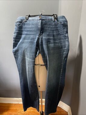 Jennifer Lopez Dark Washed Straight-Leg Jeans Size-16 W